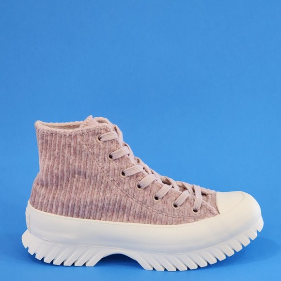 Converse CTAS Lugged 2.0 Hi Velour 'Stone Mauve' Platform Sneakers A03243C NWT - Picture 2 of 6